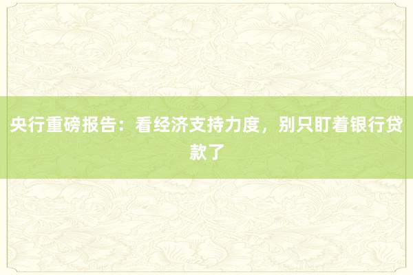 央行重磅报告：看经济支持力度，别只盯着银行贷款了