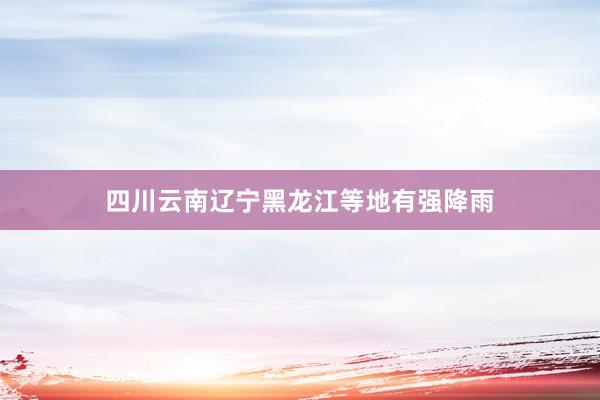 四川云南辽宁黑龙江等地有强降雨