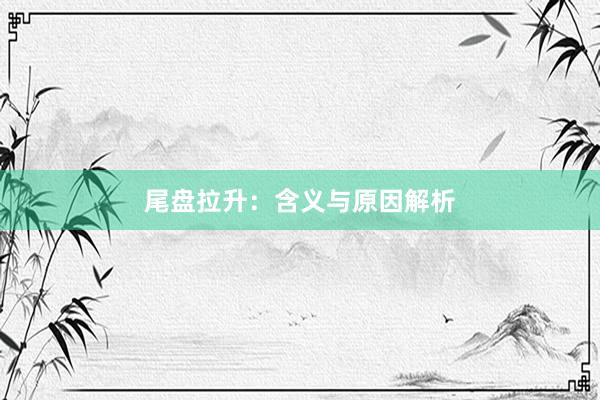 尾盘拉升：含义与原因解析