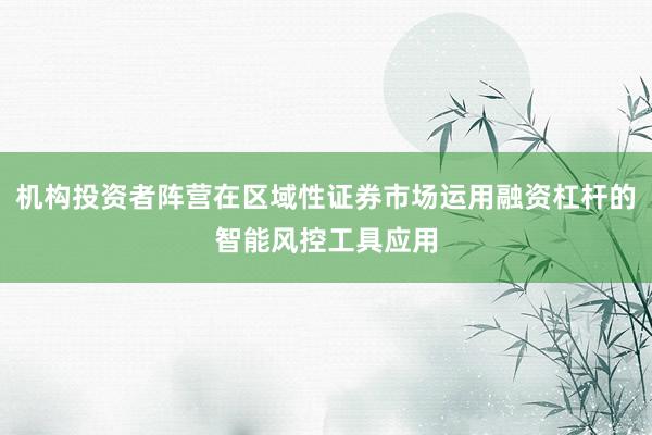 机构投资者阵营在区域性证券市场运用融资杠杆的智能风控工具应用