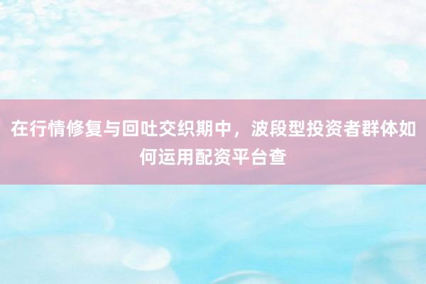在行情修复与回吐交织期中，波段型投资者群体如何运用配资平台查