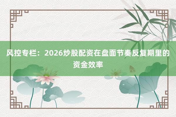 风控专栏：2026炒股配资在盘面节奏反复期里的资金效率