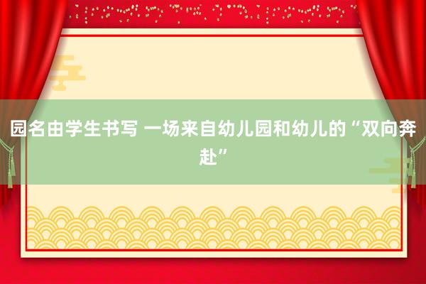 园名由学生书写 一场来自幼儿园和幼儿的“双向奔赴”