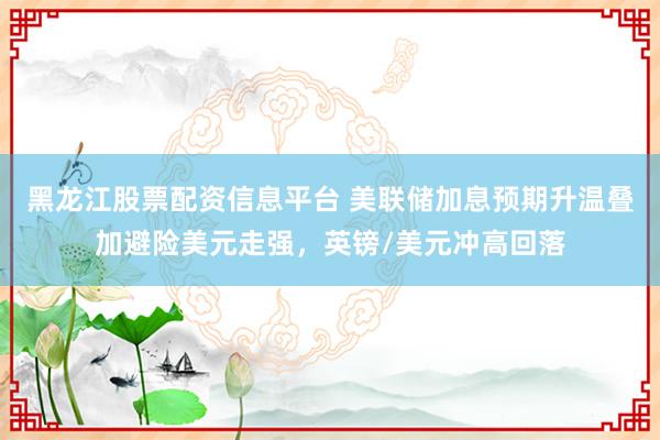 黑龙江股票配资信息平台 美联储加息预期升温叠加避险美元走强,英镑/美元冲高回落