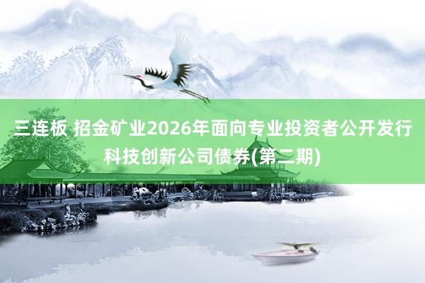 三连板 招金矿业2026年面向专业投资者公开发行科技创新公司债券(第二期)